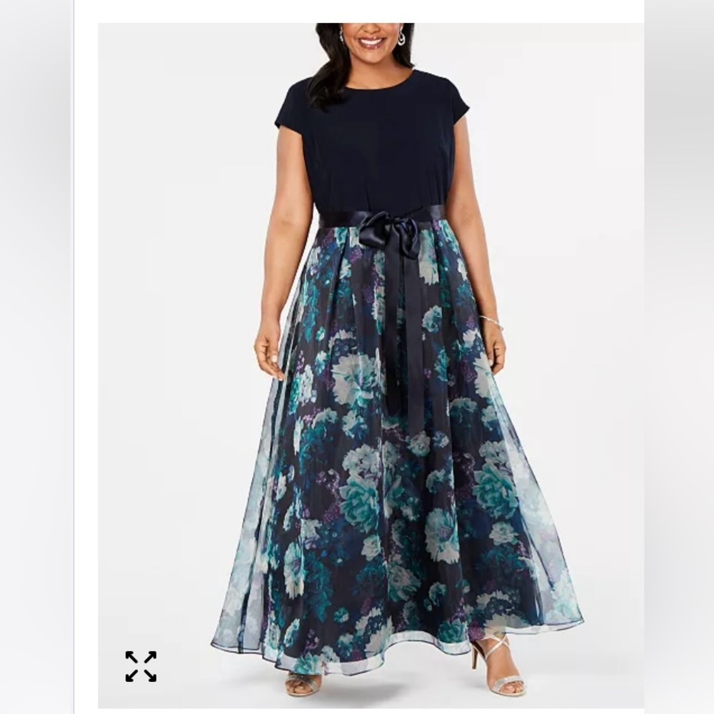 Floral Maxi Dress with Navy Top